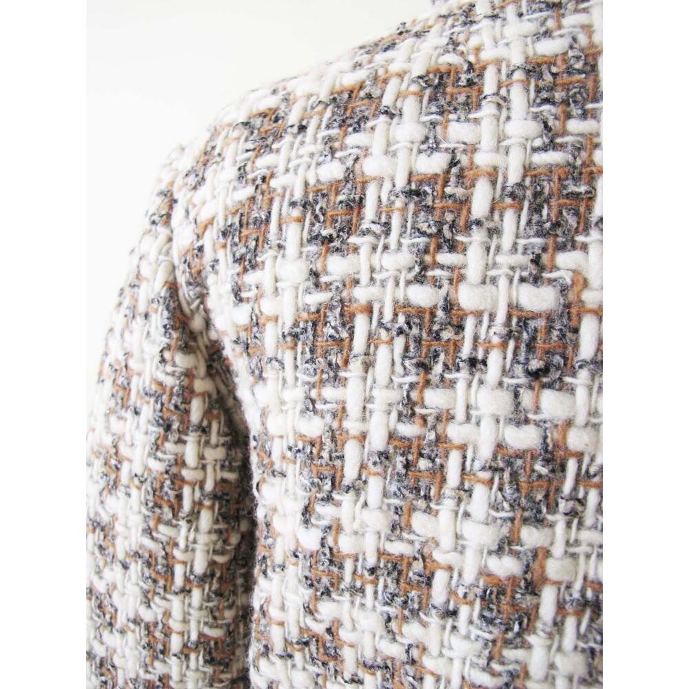Vintage 60s Houndstooth Plaid Boucle Coat - Womens Small - Picture 5 of 6